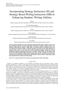 Incorporating Strategy Instruction (SI) and Strategy-Based Writing ...